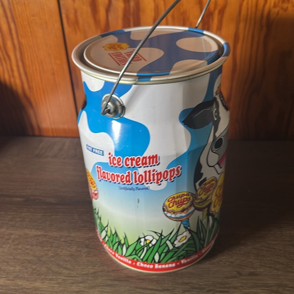Chupa Chups Vintage decorative lollipop Tin Can 3rd edition empty Cow - Picture 3 of 6